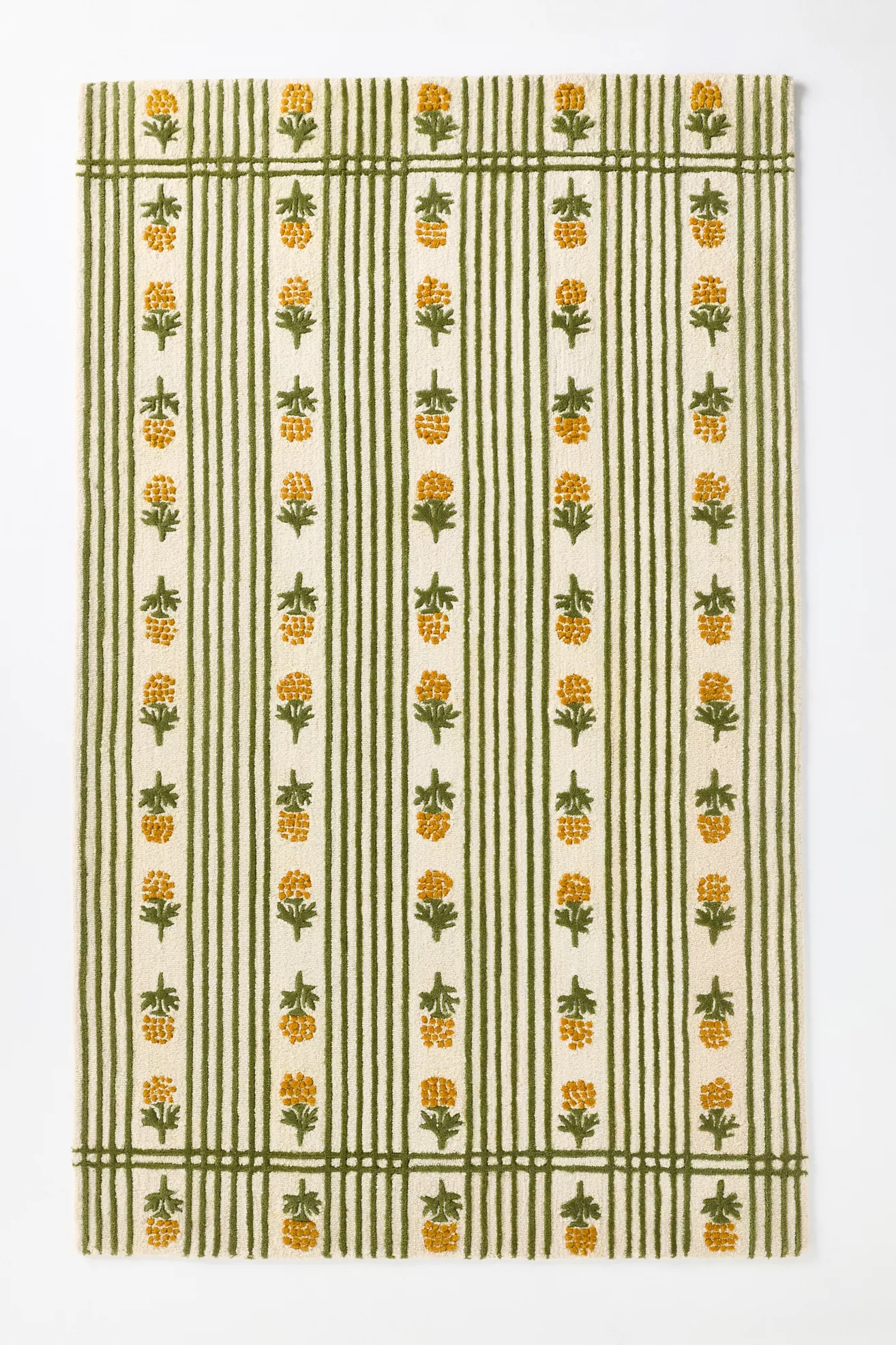 Hand Tufted and Hooked 100% Wool Floral Rug - thumbnail 2