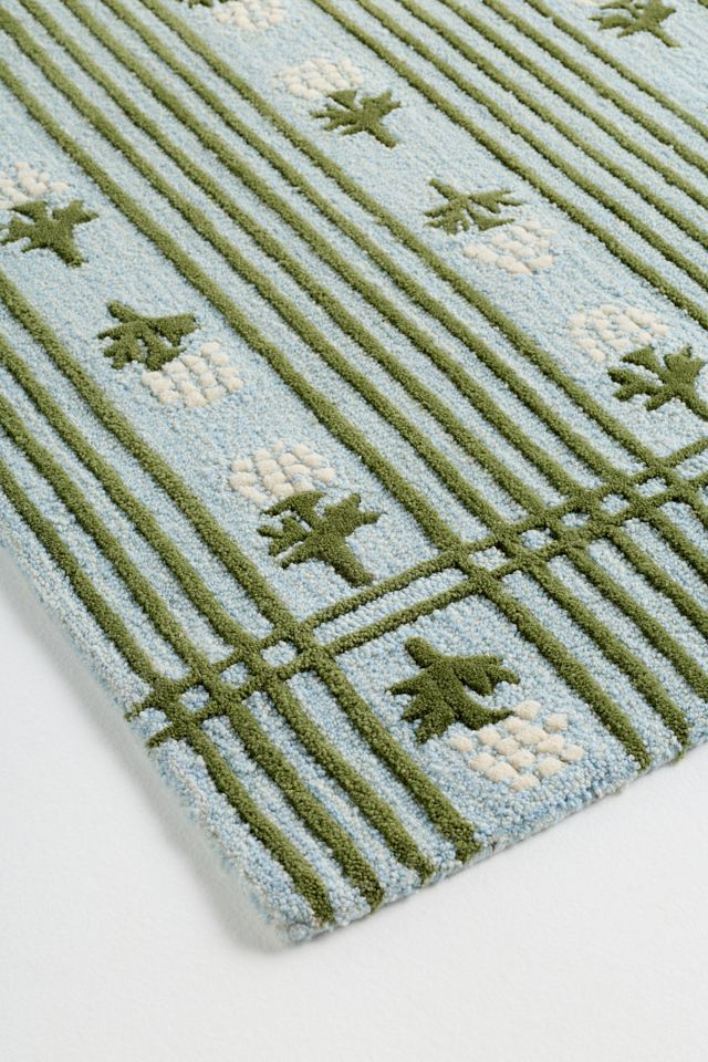 Hand Tufted and Hooked 100% Wool Floral Rug #2
