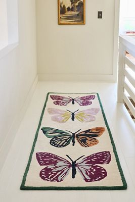 Hand Tufted 100% Wool Butterfly Rug