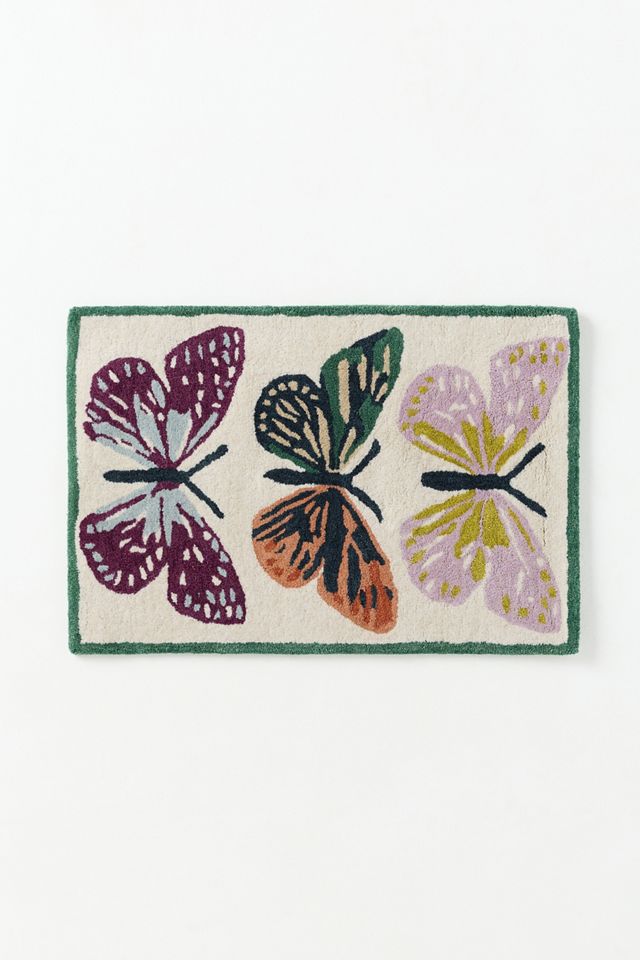 Hand Tufted 100% Wool Butterfly Rug #3