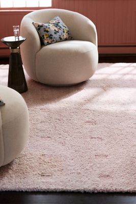 Judie Hand Tufted 100% Wool Shag Sculpted Rug