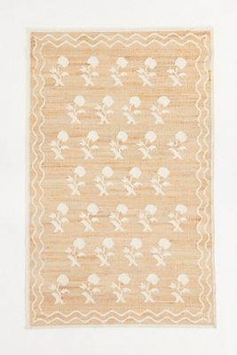 Flatwoven Erin Gates Floral Double Border Jute Rug