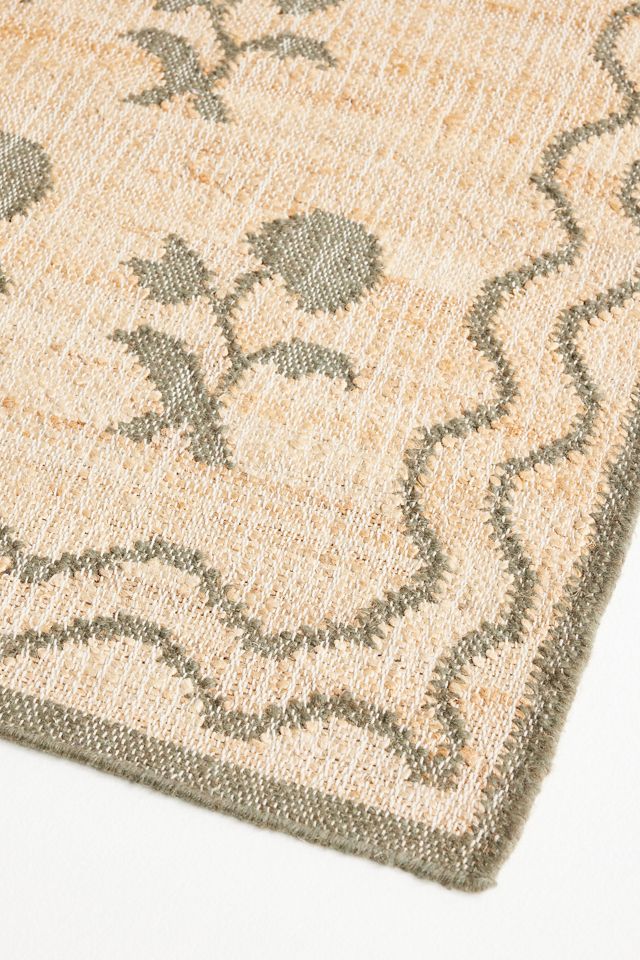 Flatwoven Erin Gates Floral Double Border Jute Rug