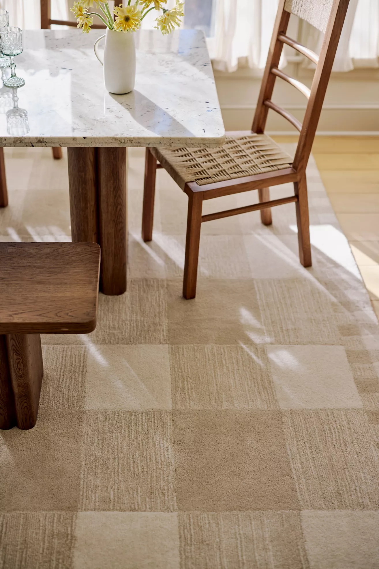 Hand Tufted 100% Wool Gingham Rug
