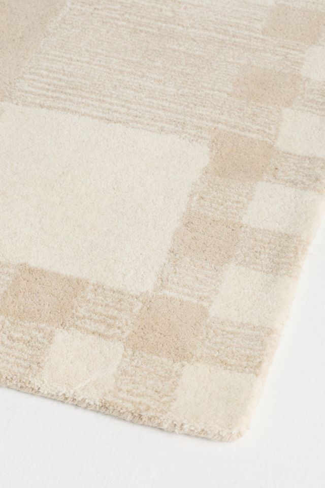 Hand Tufted 100% Wool Gingham Rug #2