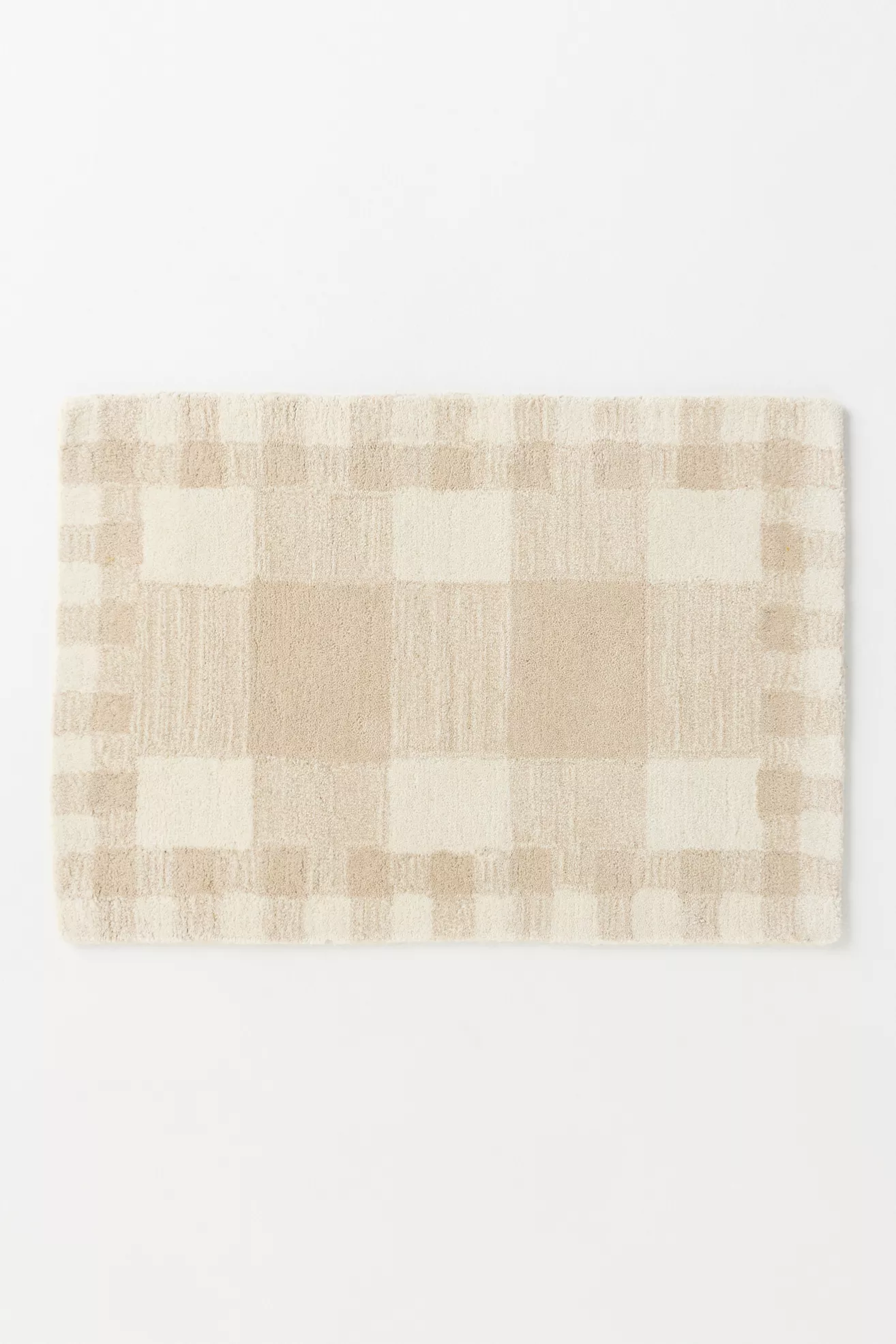 Hand Tufted 100% Wool Gingham Rug - thumbnail 4