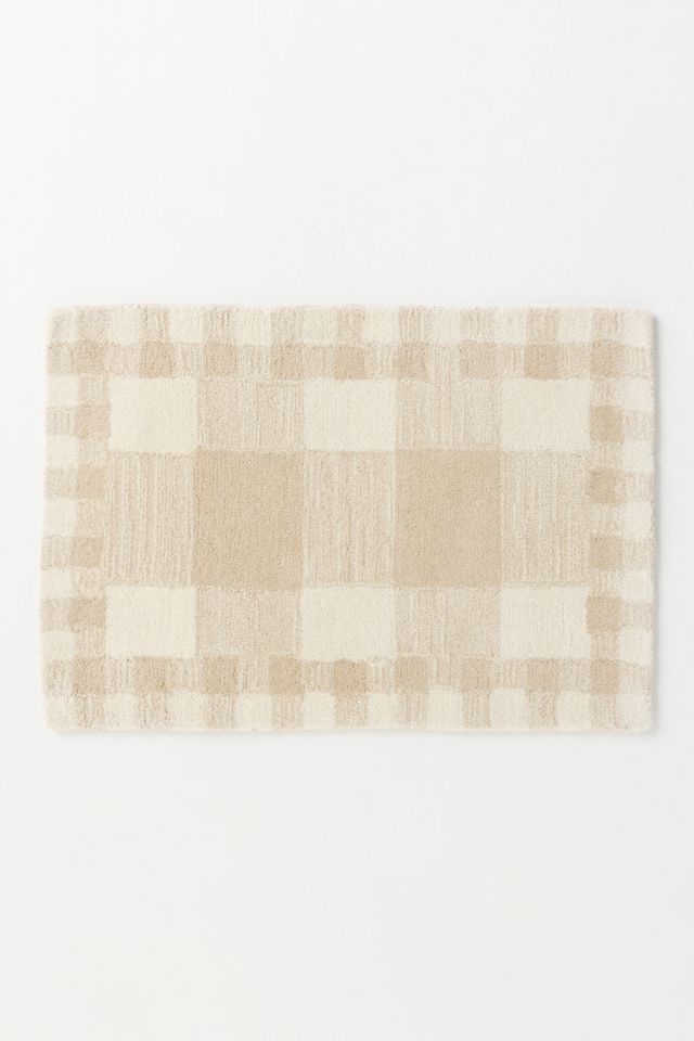 Hand Tufted 100% Wool Gingham Rug #3