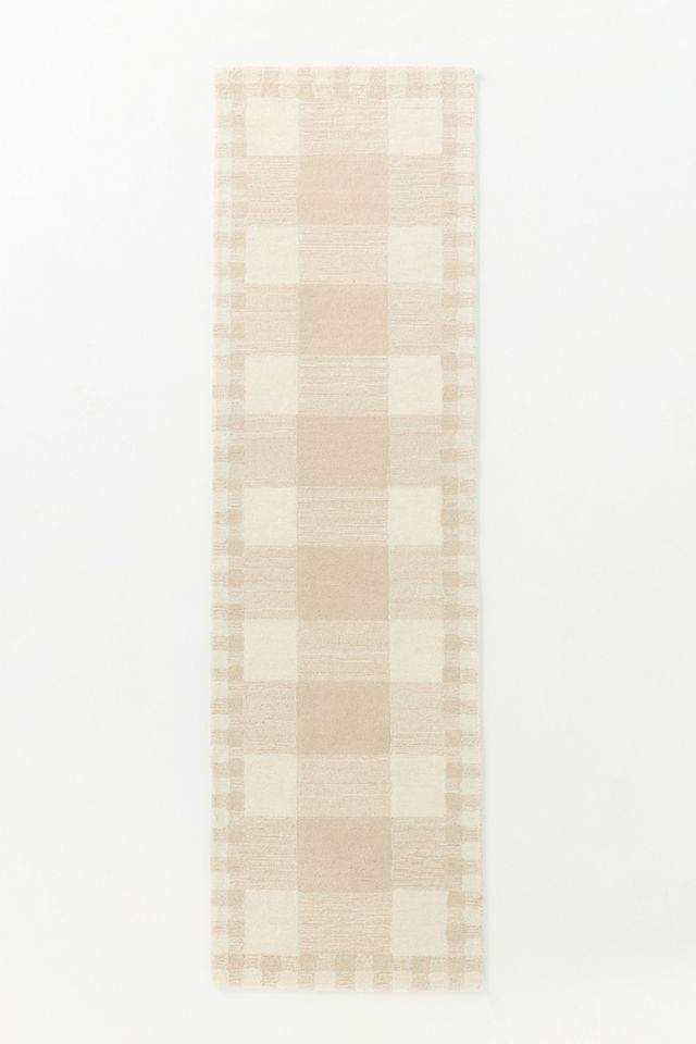 Hand Tufted 100% Wool Gingham Rug #4