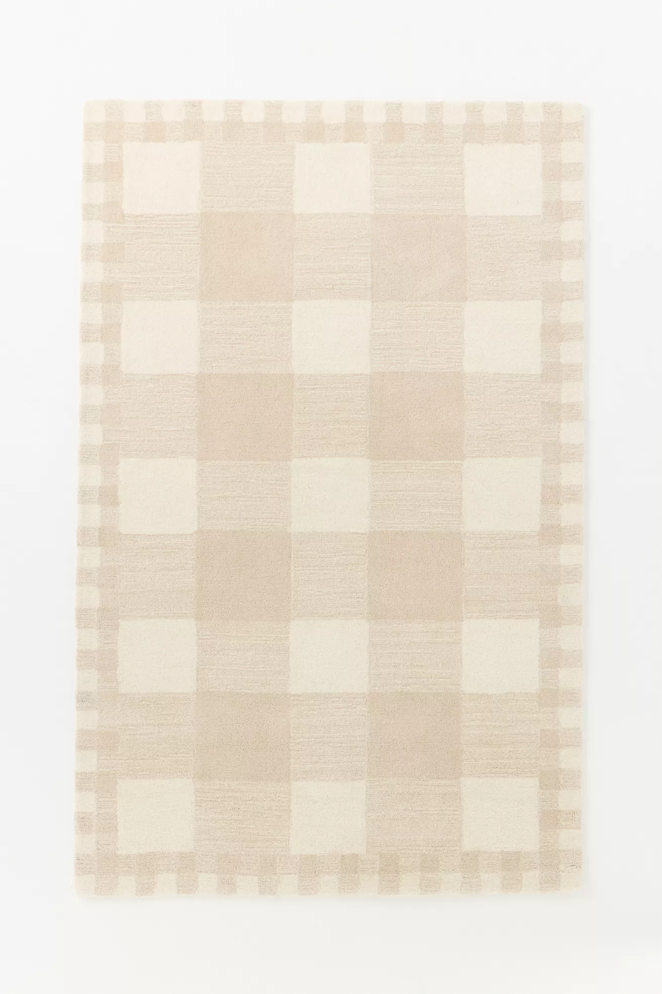 Hand Tufted 100% Wool Gingham Rug - thumbnail 2