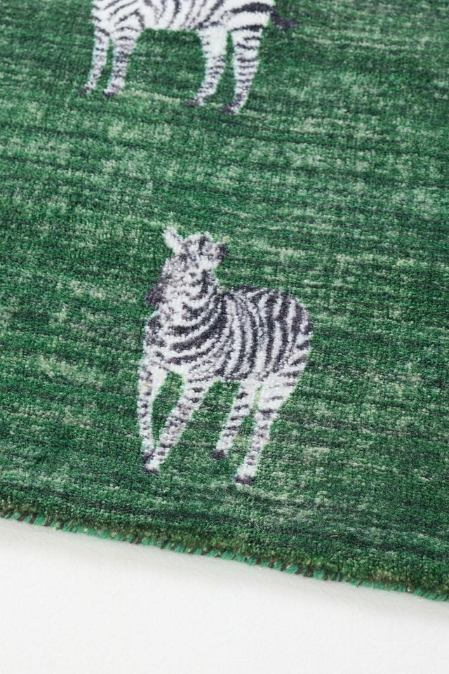 Easy-Care Printed Zebras Rug #2