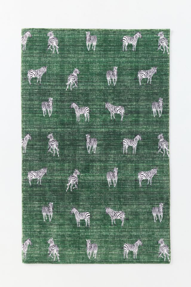 Easy-Care Printed Zebras Rug #1