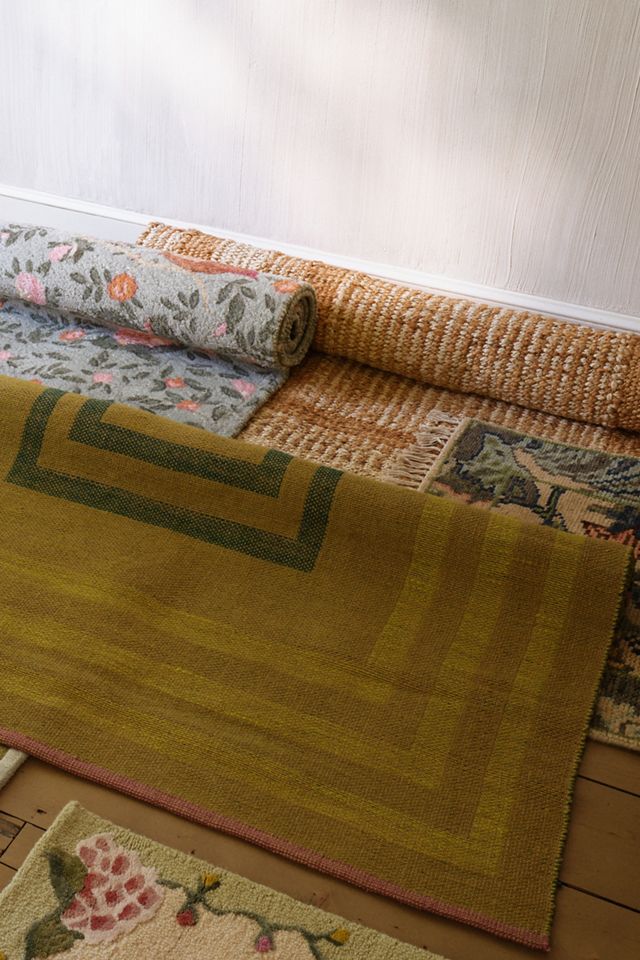 Wren Tufted Floral Bird Print Rug #2