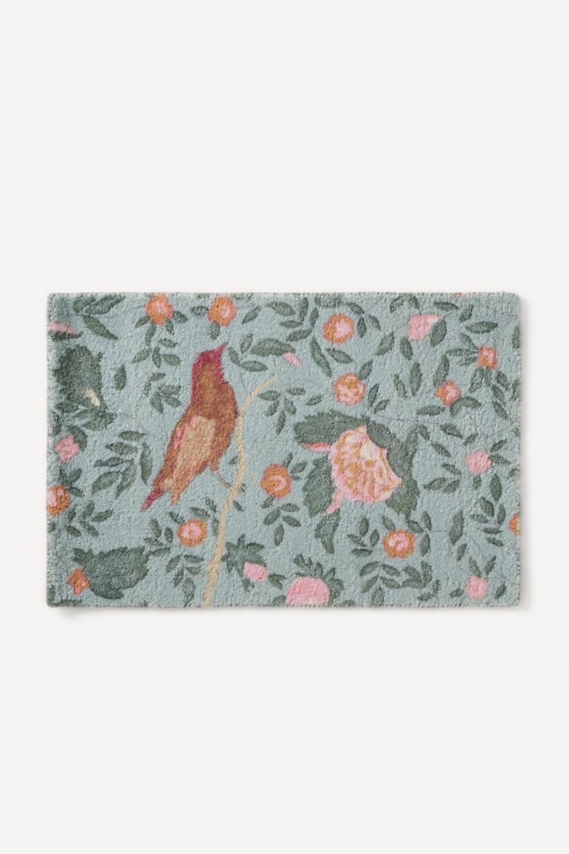 Wren Tufted Floral Bird Print Rug #4
