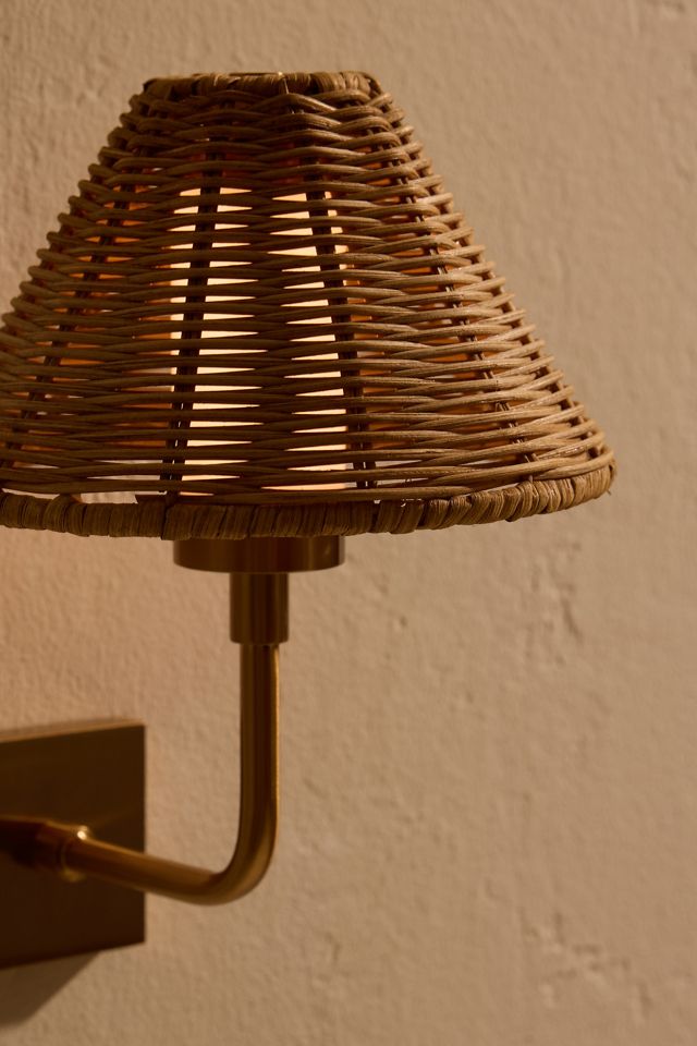 Babbington Wicker Rechargeable Wall Light  #1