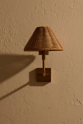 Babbington Wicker Rechargeable Wall Light 