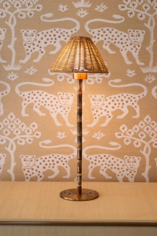 Ludlow Babbington Wicker Tall Rechargeable Table Lamp #1