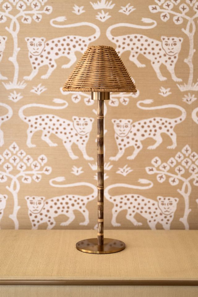 Ludlow Babbington Wicker Tall Rechargeable Table Lamp #2