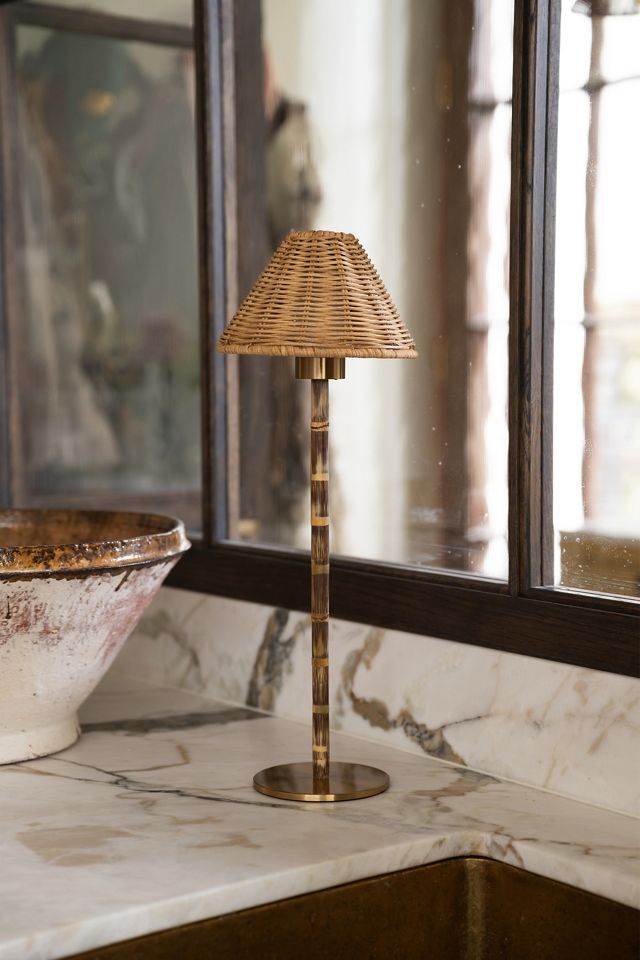Ludlow Babbington Wicker Tall Rechargeable Table Lamp #4