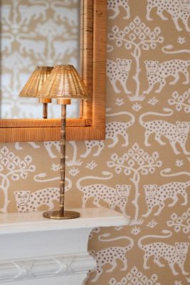 Ludlow Babbington Wicker Tall Rechargeable Table Lamp