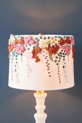 Embroidered Garden Lampshade