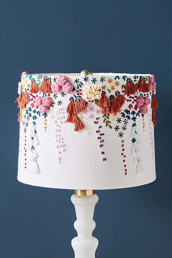 Embroidered Garden Lamp Shade