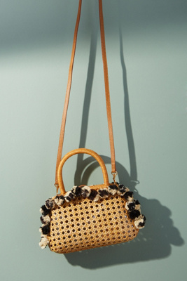 Serpui Marie Raffia Pommed Tote Bag | Anthropologie