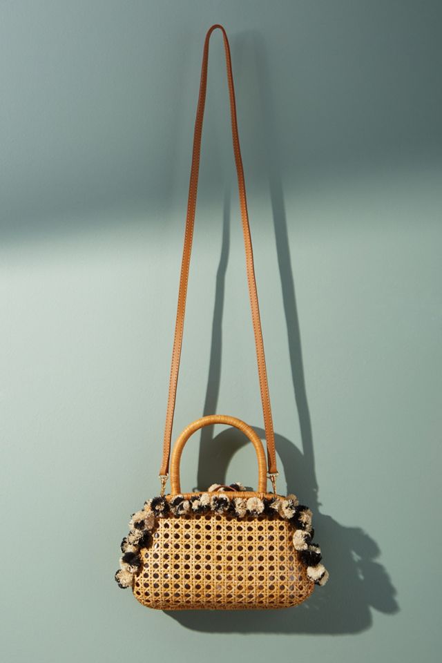 Serpui Marie Raffia Pommed Tote Bag #1