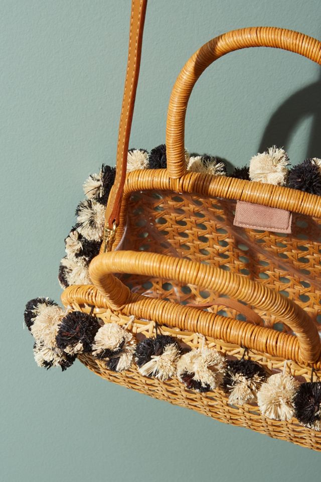 Serpui Marie Raffia Pommed Tote Bag #2