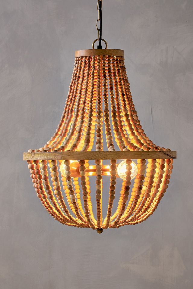 nkuku Neela Mango Wood Ceiling Light #1