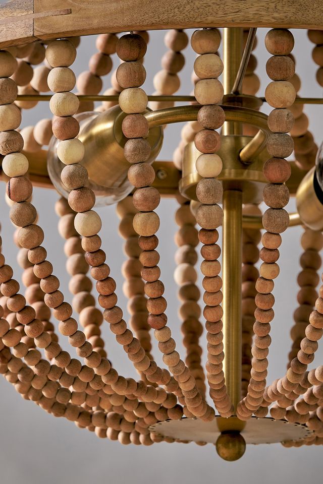 nkuku Neela Mango Wood Ceiling Light #3