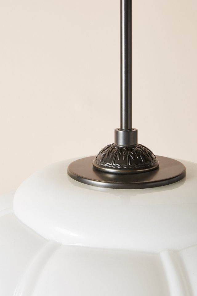 The Eloise Scallop Milk Glass Pendant Ceiling Light #3
