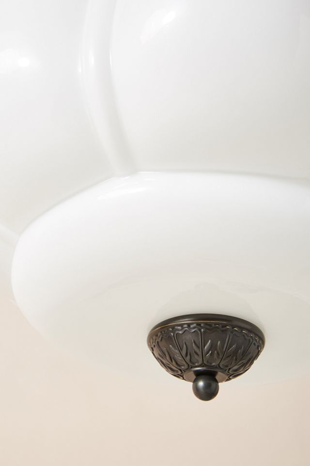The Eloise Scallop Milk Glass Pendant Ceiling Light #4