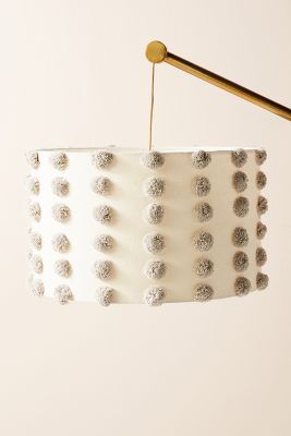 Anthropologie Tufted Bungalow Lamp Shade By  In Grey Size Xl