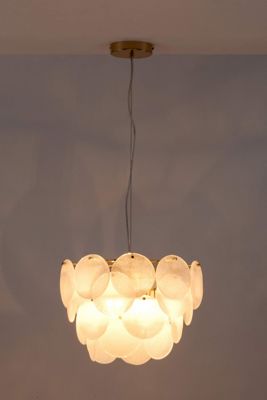 houseof White Glass Disk Chandelier Ceiling Light