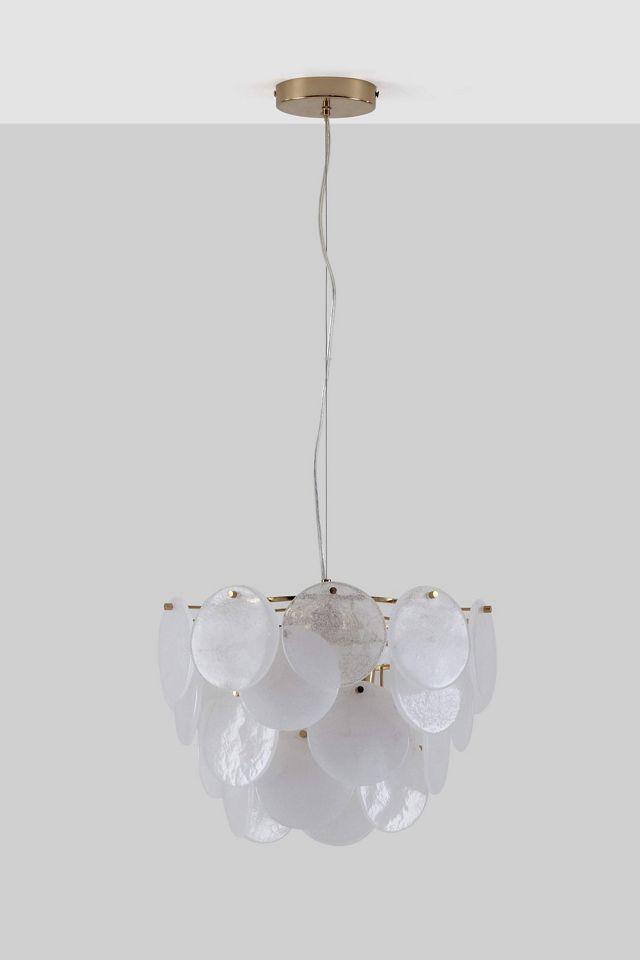 houseof White Glass Disk Chandelier Ceiling Light #1