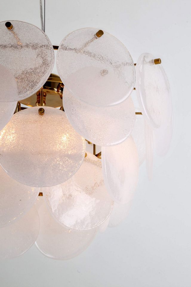 houseof White Glass Disk Chandelier Ceiling Light #3