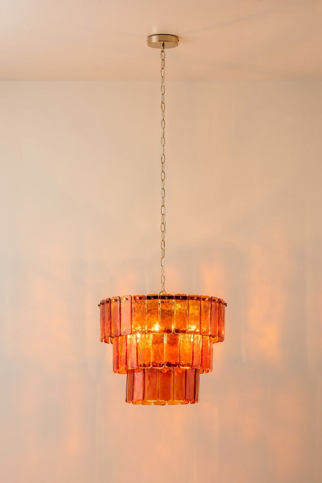 houseof Amber Glass 3-Tiered Chandelier #1