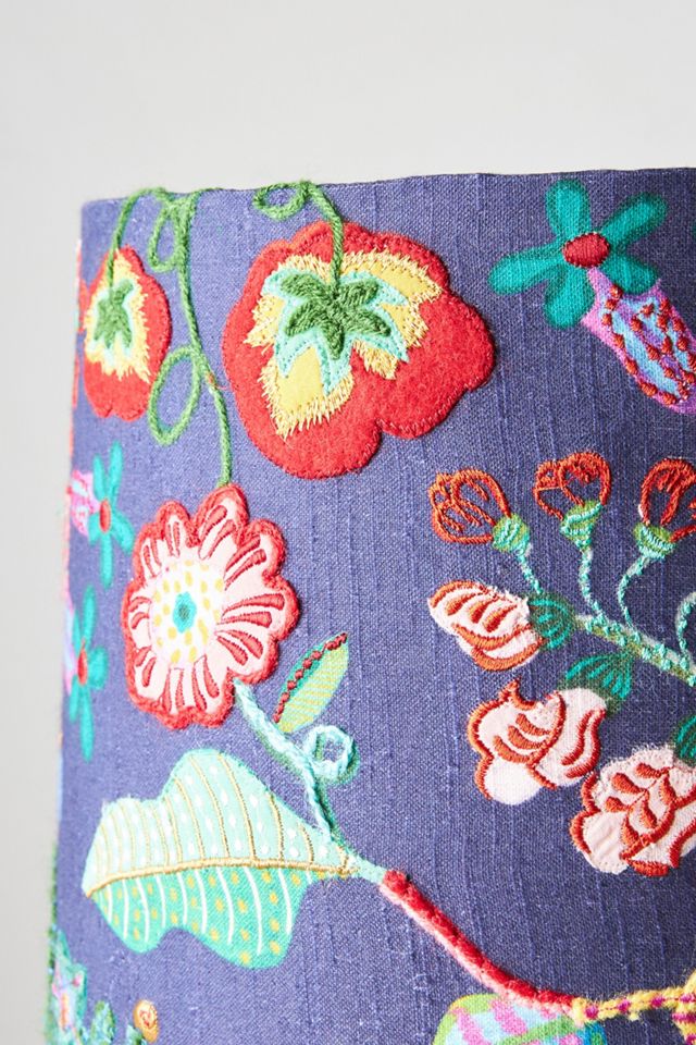 Embroidered Larson Drum Lamp Shade #2