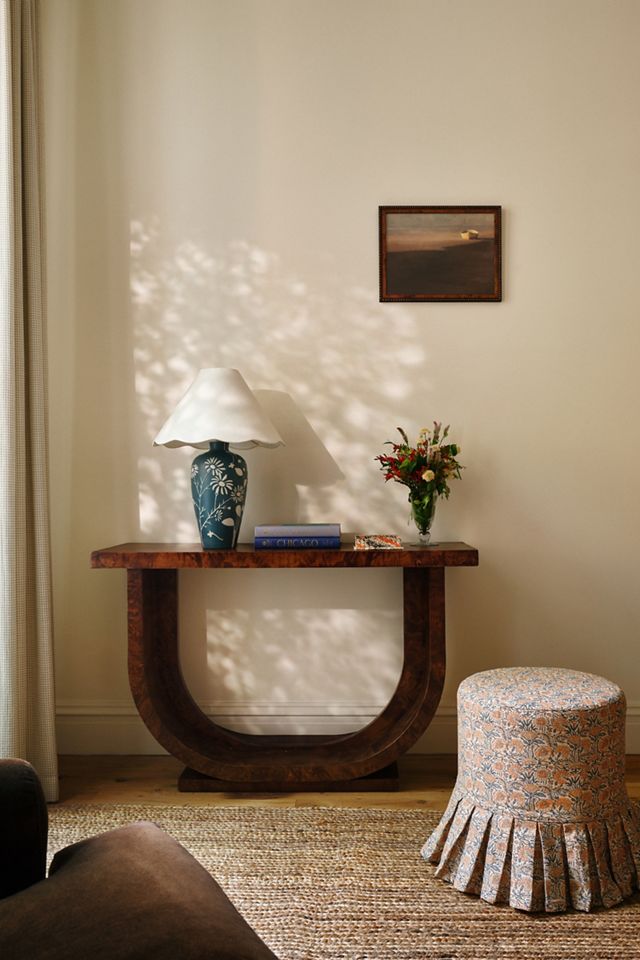 Ember Carved Ceramic Scallop Shade Table Lamp #3