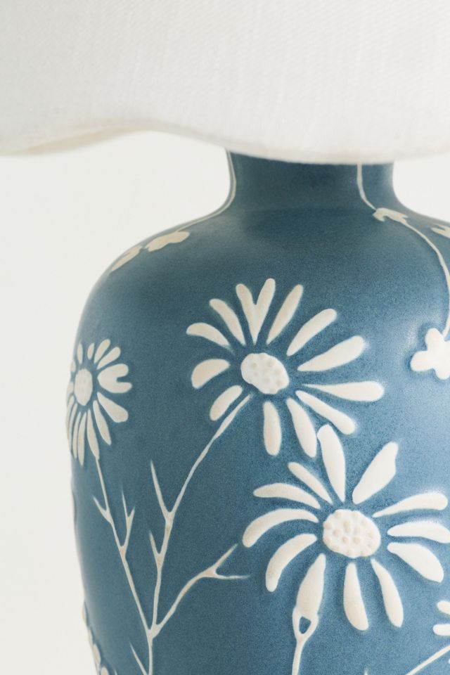 Ember Carved Ceramic Scallop Shade Table Lamp #2