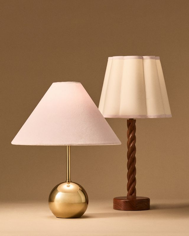 Scalloped Empire Fabric-Trimmed Lampshade #7
