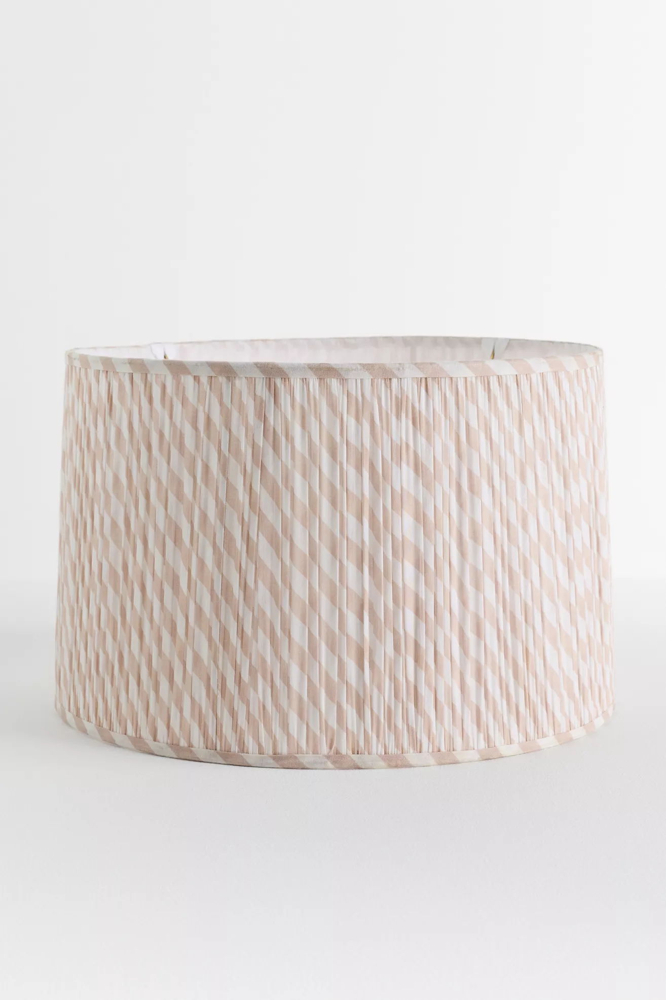 Ruched Printed Fabric Drum Lampshade