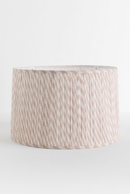 Ruched Printed Fabric Drum Lampshade