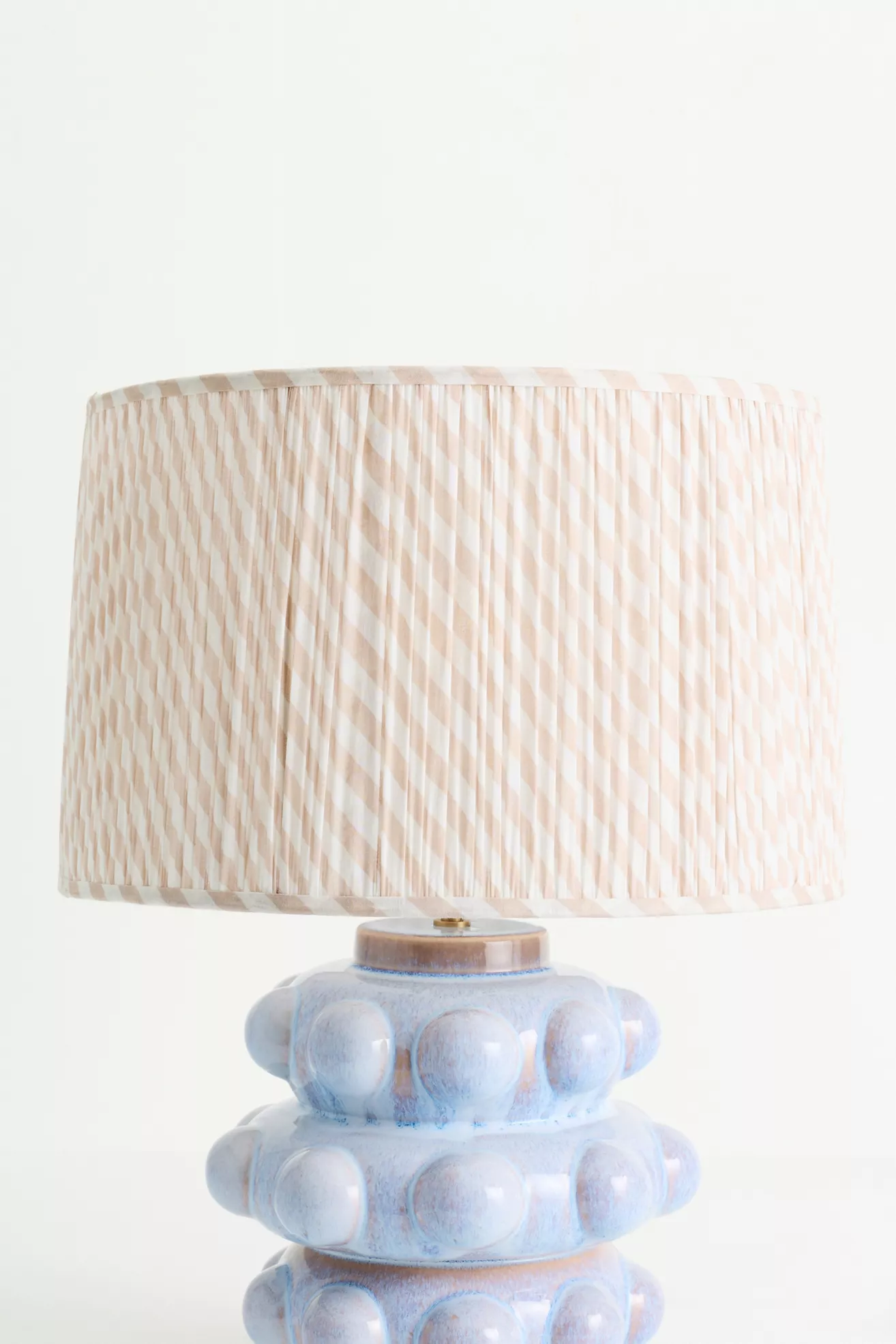 Ruched Printed Fabric Drum Lampshade - thumbnail 3
