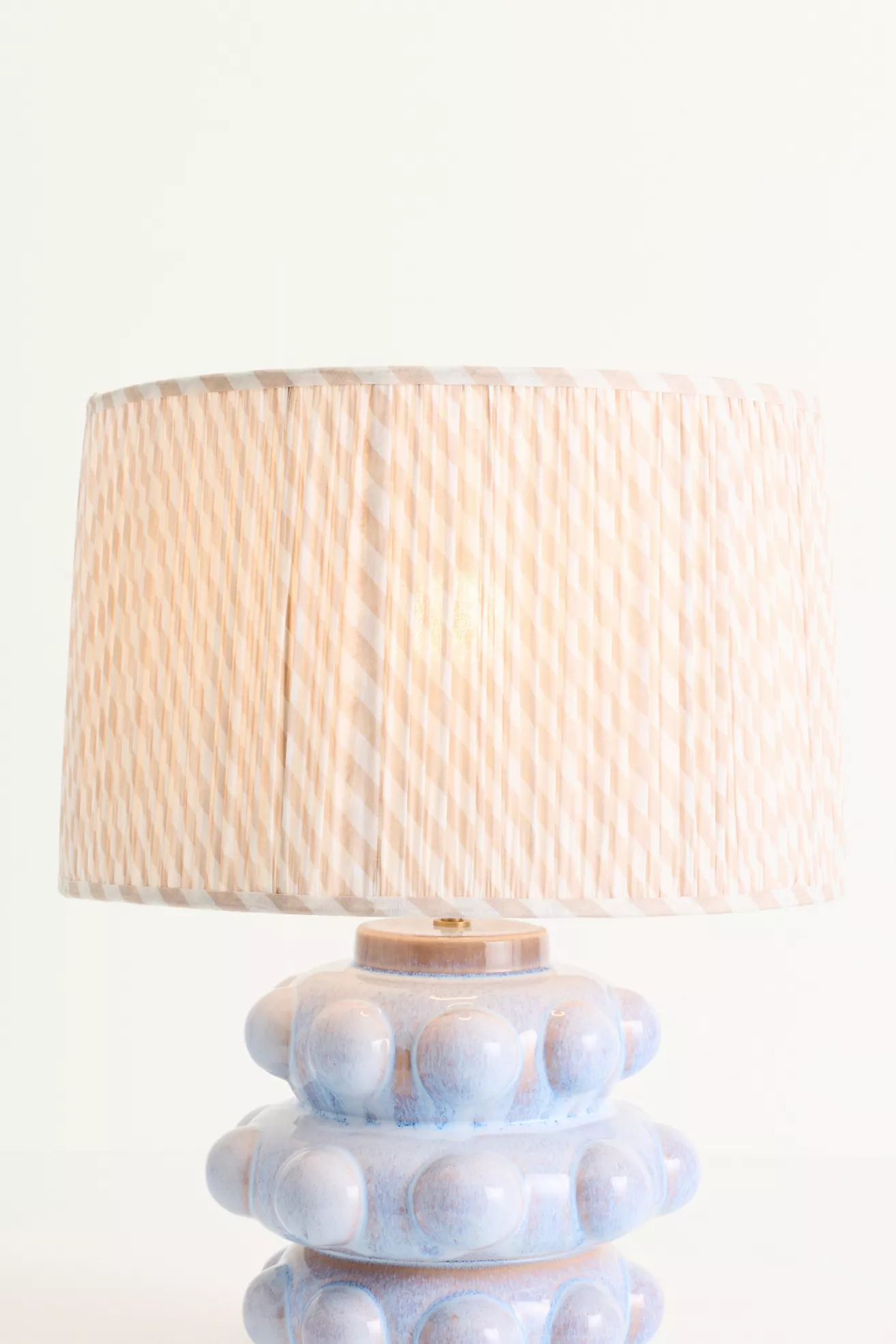 Ruched Printed Fabric Drum Lampshade - thumbnail 4