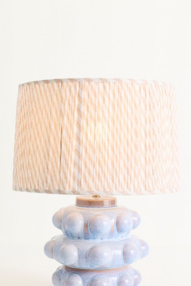Ruched Printed Fabric Drum Lampshade #3