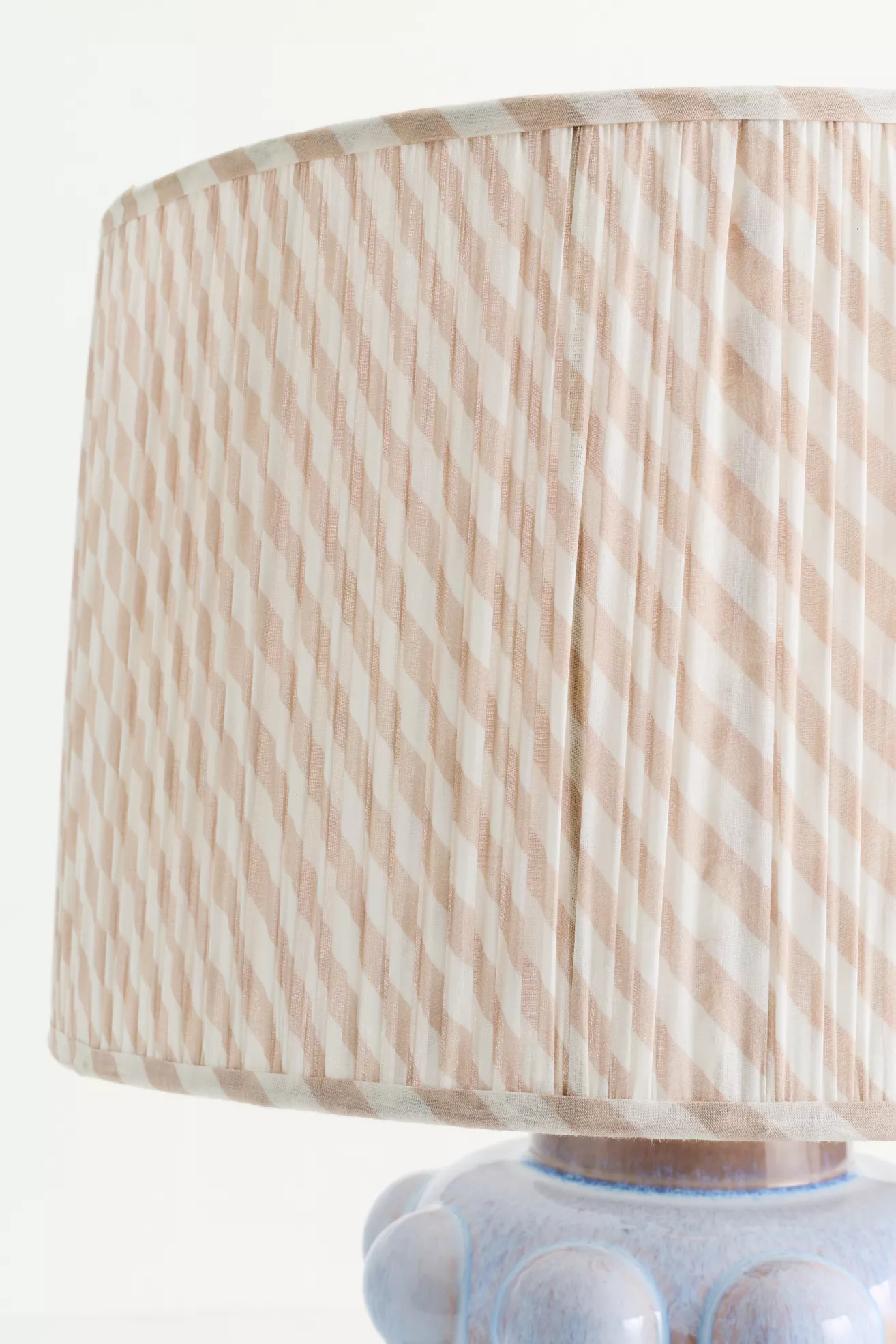Ruched Printed Fabric Drum Lampshade - thumbnail 2
