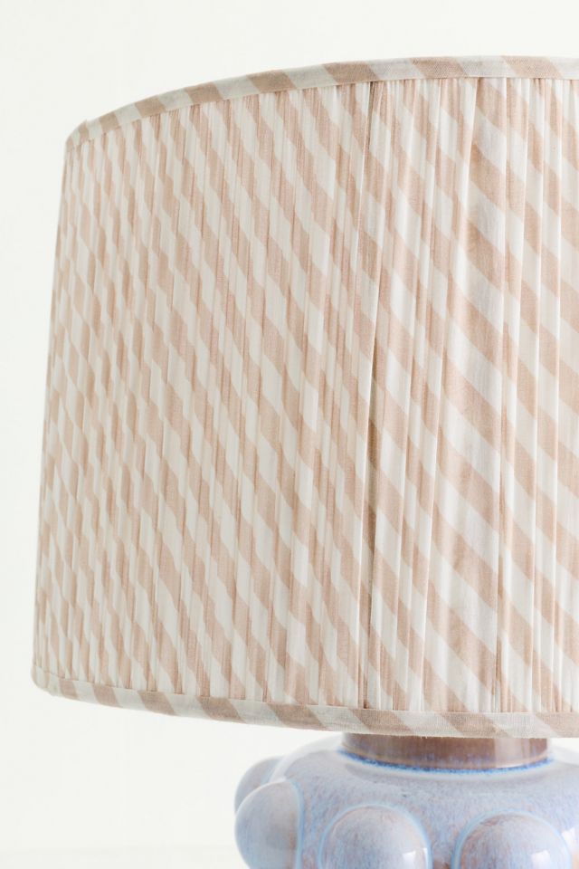 Ruched Printed Fabric Drum Lampshade #4