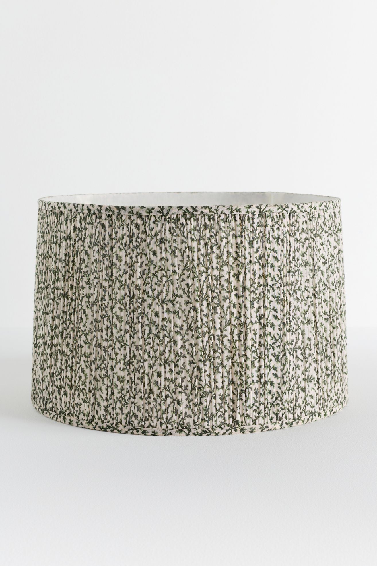 Ruched Printed Fabric Drum Lamp Shade - Irena, 16"