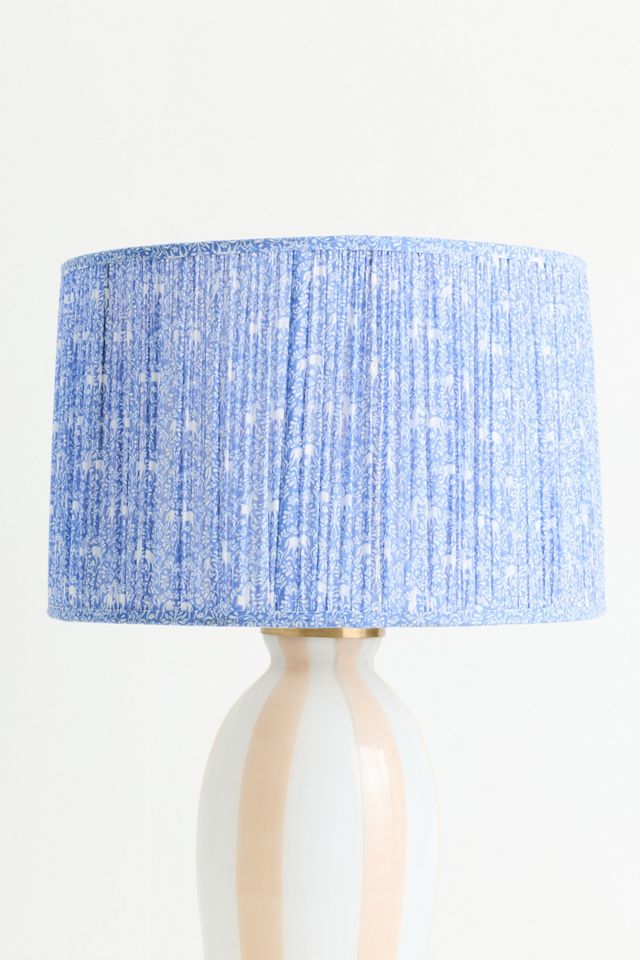 Ruched Printed Fabric Drum Lampshade #2